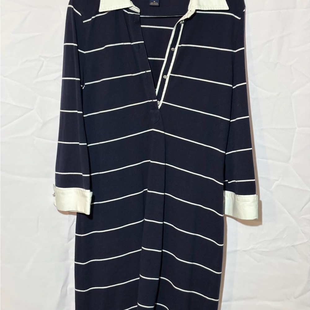 Brooks Brothers Navy and White Polo Shirt